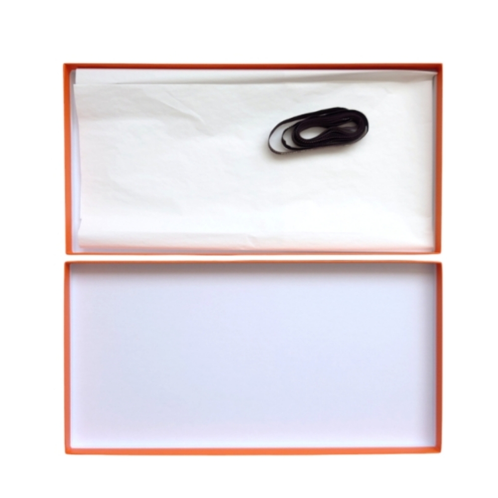 HERMES Authentic Iconic Orange Rectangle Scarf Gift Box with Ribbon New - Picture 8 of 8